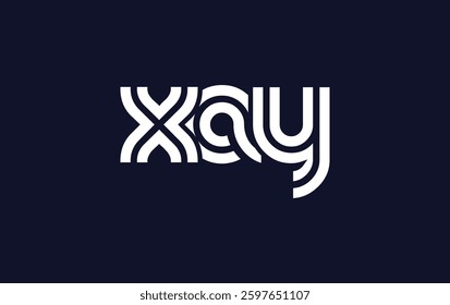 XAY Creative Unique Modern Letter Logo Design. Stylized logo featuring a unique letter design, presenting abstract minimalist aesthetics and modern appeal.