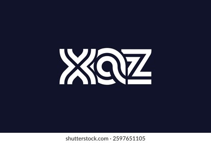 XAZ Creative Unique Modern Letter Logo Design. Stylized logo featuring a unique letter design, presenting abstract minimalist aesthetics and modern appeal.