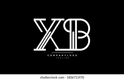 XB abstract initials monogram letter text alphabet logo design