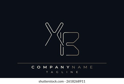 XB Abstract Line Style Logo. Minimalist Design Featuring the Letters X and B Abstract Line Style