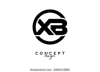 Diseño de logotipo de monograma de círculo creativo XB – concepto de marca moderno