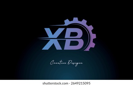 XB Gear Fusion Logo – Industrial Tech-Inspired Letter mark Futuristic Industrial Letter Mark Design for Technology and Engineering Brands.