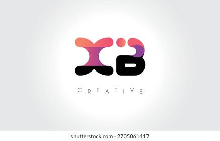 Logotipo Abstractas de degradado XB con Formas redondeadas creativas