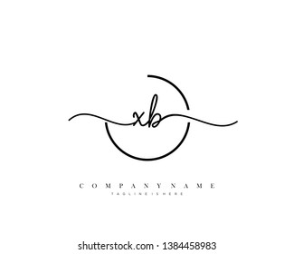 XB initial handwriting logo template vector