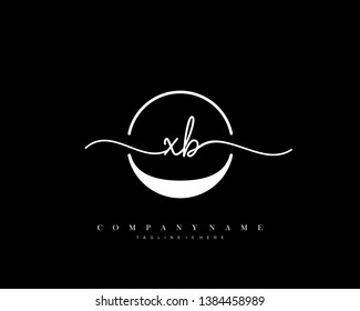 XB initial handwriting logo template vector