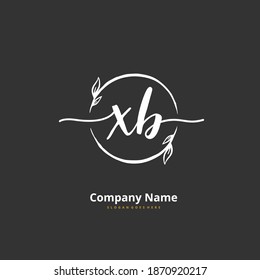 XB Initial handwriting and signature logo design with circle. Beautiful design handwritten logo for fashion, team, wedding, luxury logo.