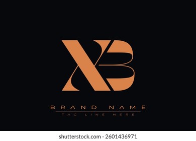 XB initial letter logo design. Letter X and B luxury alphabet letter logo icon template