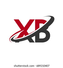XB initial logo company name colored red and black swoosh design, isolated on white background. vector logo for business and company identity.