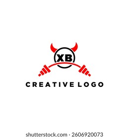 XB initial monogram for fitnes or gym logo with devil style design