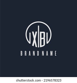 XB initial monogram logo with circle style dsign