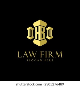 Logotipo de monograma inicial XB para la firma de abogados con diseño de hitos