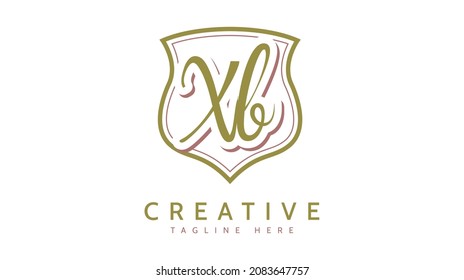 Xb Initials, handwriting logo vector
