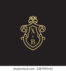 Logotipo inicial vintage de la línea XB en un diseño profesional de alta calidad que se imprimirá en cualquier medio de impresión