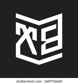 XB Logo Emblem Monogram With Shield Style Design Template Isolated On Black Background