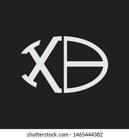 XB Logo letter oval monogram design template with black and white colors