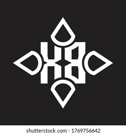 XB Logo monogram with four cone rounded by the shape design template