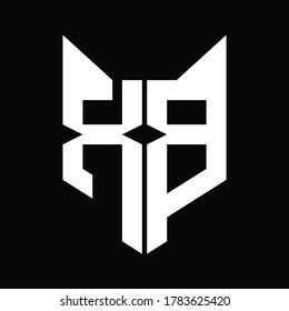 XB Logo monogram with fox head shape design template
