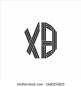 Estilo de esquema de monograma del logotipo XB aislado en fondo blanco