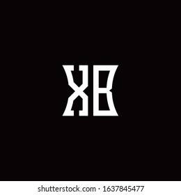XB monogram logo with curved side style design template