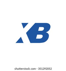 XB negative space letter logo blue