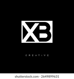 XB Negative Space Monogram – Minimalist Black and White Letter mark Logo for Creative Branding, Fashion Identity and Modern Design Concepts
