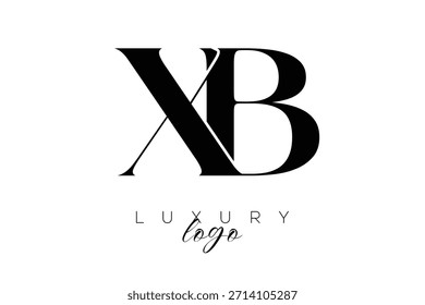 Logotipo de tipografia de monograma de letra serifa XB para identidade de marca premium elegante