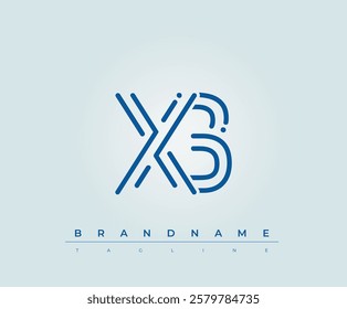XB Technology Letter Logo Template. This tech letter logo is a graphic mark that uses letters to represent a technology company.