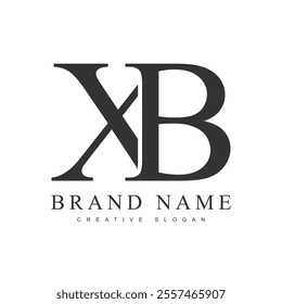 XB trendy logotype template. Initial letter x and b classic font style. Creative logo for company name or identity. Vector illustration.