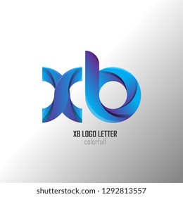 xb x b circle lowercase design of alphabet letter combination with infinity suitable as a logo for a company or business - Vector