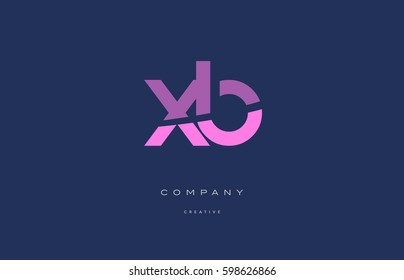 xb x b  pink blue pastel modern abstract alphabet company logo design vector icon template 