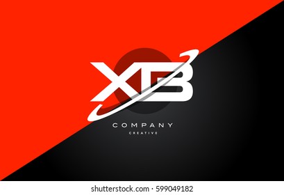 xb x b  red black white technology swoosh alphabet company letter logo design vector icon template 