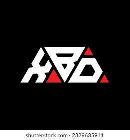 XBD triangle letter logo design with triangle shape. XBD triangle logo design monogram. XBD triangle vector logo template with red color. XBD triangular logo Simple, Elegant, and Luxurious design.