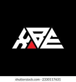 XBE triangle letter logo design with triangle shape. XBE triangle logo design monogram. XBE triangle vector logo template with red color. XBE triangular logo Simple, Elegant, and Luxurious design.