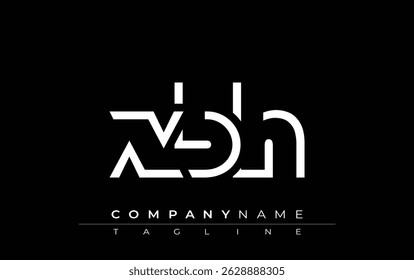 Design de letra abstrata XBH. Design de logotipo comercial moderno com tipografia abstrata e estilo contemporâneo