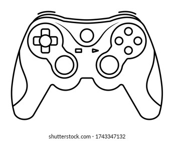 Videospiel-Controller oder Gamepad Line-Kunst-Icon für Apps und Websites