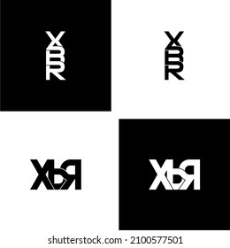 xbr letter initial monogram logo design set