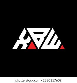 Diseño del logotipo de la letra triangular XBW con forma triangular. Monograma de diseño del logotipo del triángulo XBW. Plantilla de logotipo vectorial de triángulo XBW con color rojo. Logotipo triangular XBW Diseño sencillo, elegante y lujoso.
