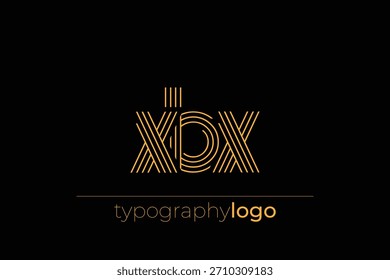 XBX modern geometric typography logo. Modern and stylish composition featuring a monochromatic typography logo illustration designed with intricate lines.
