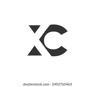 XC creativo geométrico inicial basado en el logotipo moderno y mínimo. Letra x c Fuentes de moda. Diseño de Vector tecno profesional universal elegante.