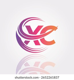 XC Creative Gradient Swirl Monogram Logo – Modern Abstract Letter mark Design for Professional Branding and Digital Identity