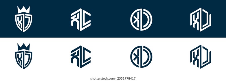 XC CX letter logo set design