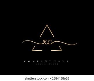 XC initial handwriting logo template vector