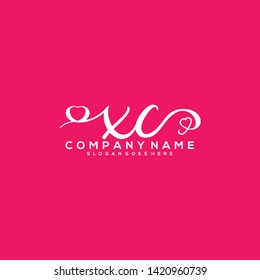 XC Initial handwriting logo vector