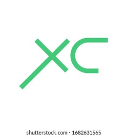 Diseño de icono vectorial de la plantilla de logotipo de la letra inicial XC