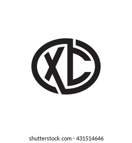 XC initial letters looping linked ellipse monogram logo