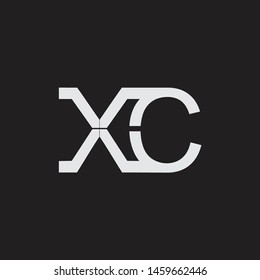 XC initial logo Capital Letters black background
