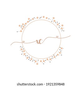 XC Initial monogram handwriting luxury illustration