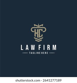 XC initial monogram logo law firm with pillar design
