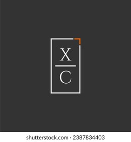 XC initial monogram logo for technology with square style design