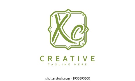 XC Initials, handwriting logo vector